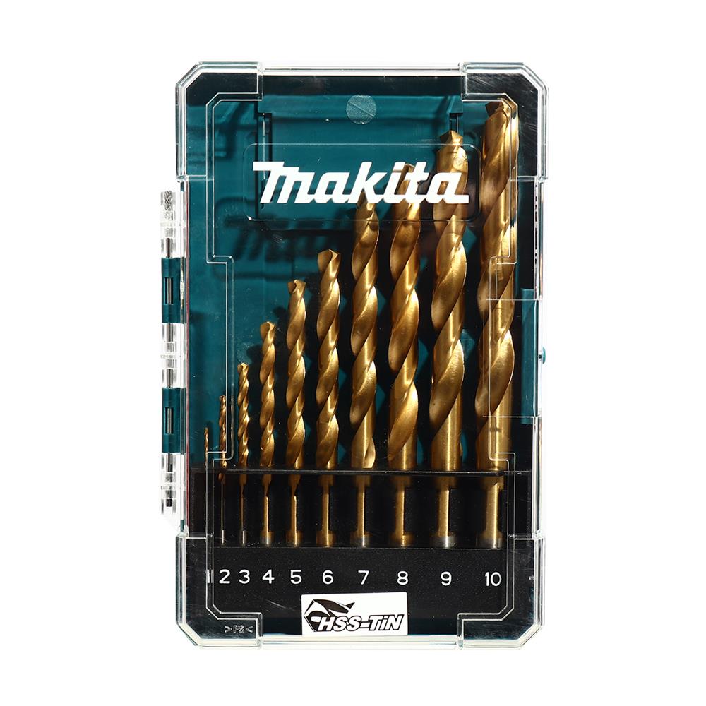 ชุดดอกสว่าน MAKITA HSS-TIN D-72840 สีทอง 10 ชิ้น