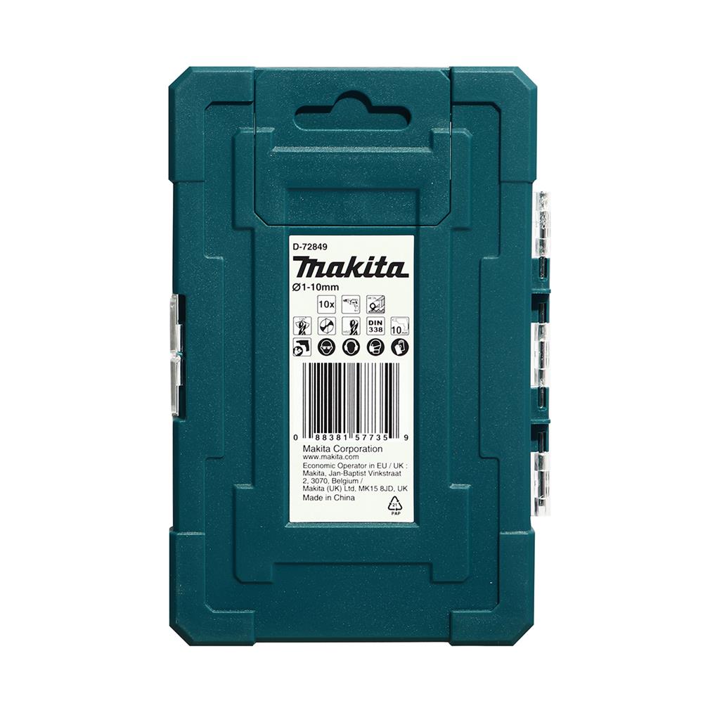 ชุดดอกสว่าน MAKITA HSS-TIN D-72840 สีทอง 10 ชิ้น