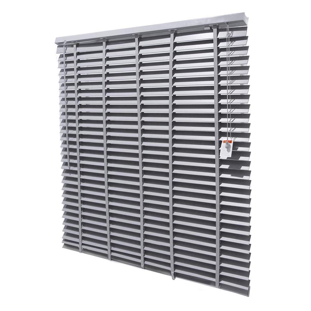 มู่ลี่ PVC HOME LIVING STYLE FAUX WOOD 120X130 ซม. สีเทา