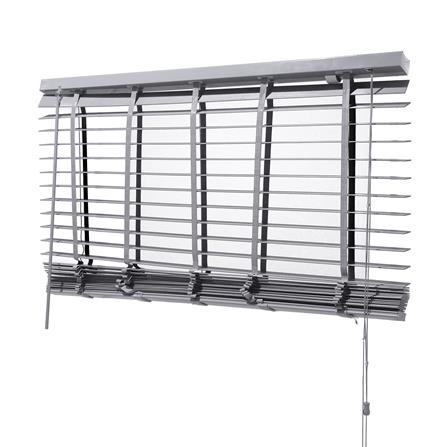 มู่ลี่ PVC HOME LIVING STYLE FAUX WOOD 120X130 ซม. สีเทา_2