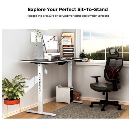 D.I.Y. โต๊ะเกมมิ่งปรับระดับไฟฟ้า ERGOPIXEL ALTURA GD-0008-WH 140 ซม. สีดำ/ขาว_4