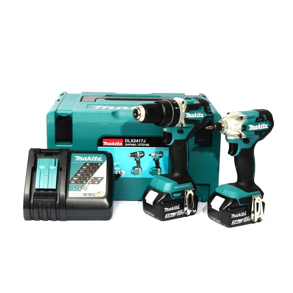 ชุดสว่านและไขควงกระแทกไร้สาย COMBO KIT (พร้อมแบตเตอรี่) MAKITA DLX2417J 18 โวลต์