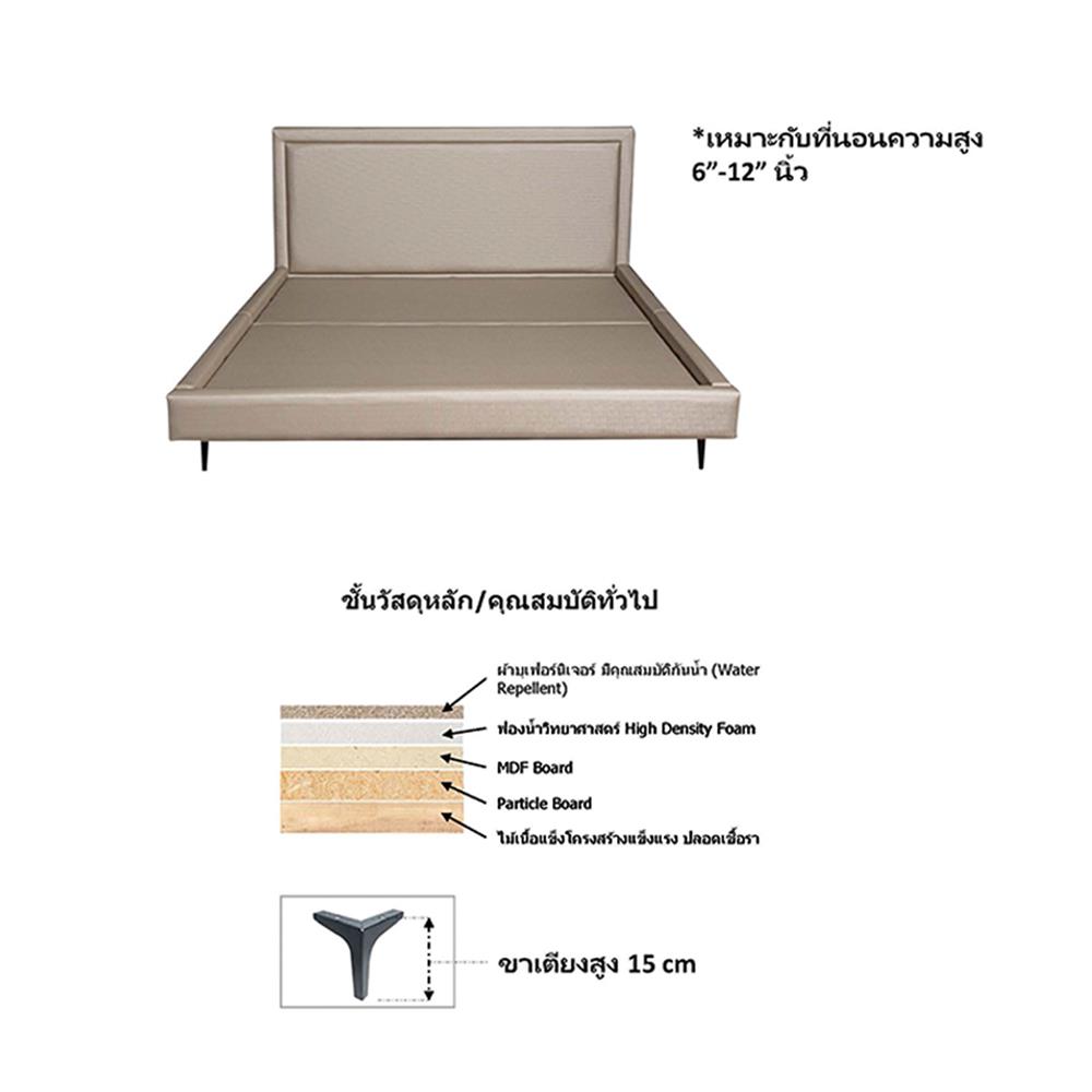 ฐานรองหัวเตียง 3.5 ฟุต HOME LIVING STYLE GABRIEL สี LIGHT BROWN