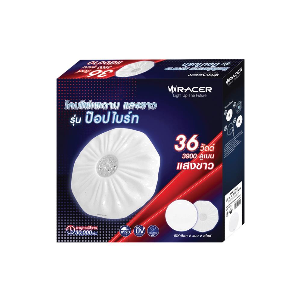 ไฟเพดาน LED RACER POP BRIGHT PB04 15 นิ้ว 36 วัตต์ DAYLIGHT สีขาว