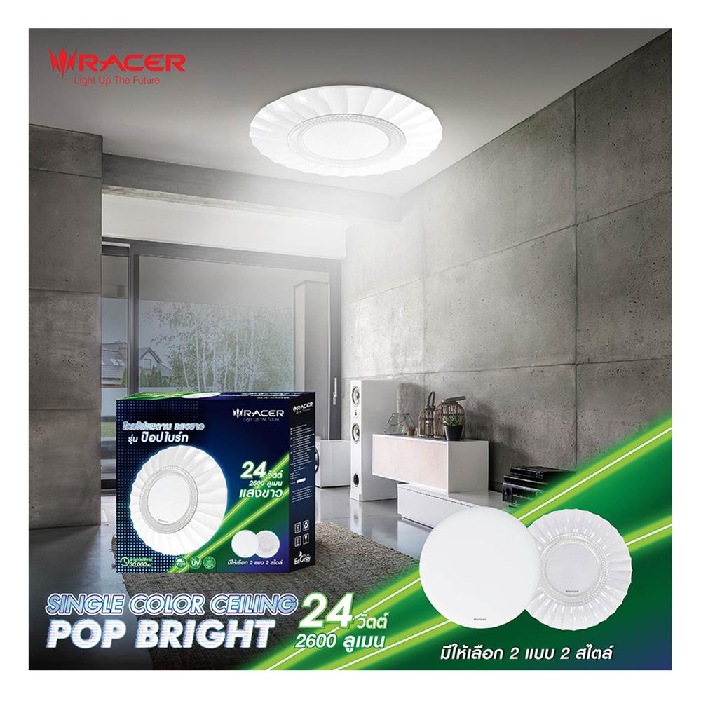 ไฟเพดาน LED RACER POP BRIGHT PB01 14 นิ้ว 24 วัตต์ DAYLIGHT สีขาว