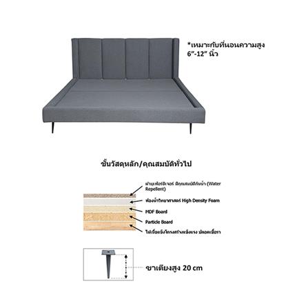 ฐานรองหัวเตียง 3.5 ฟุต HOME LIVING STYLE OLIVIA สี DARK GREY_6