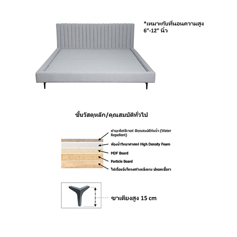 ฐานรองหัวเตียง 3.5 ฟุต HOME LIVING STYLE GRACE สี LIGHT GREY