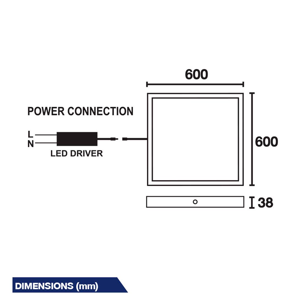 โคมติดลอย LED BEC PANEL PILOT 40 วัตต์ 60X60 ซม. DAYLIGHT