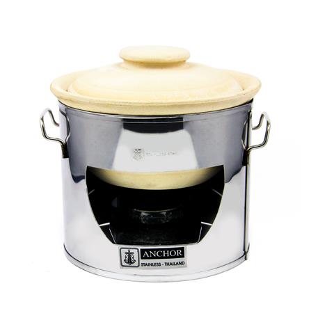 ชุดอุ่นอาหารหม้อดินพร้อมเตา 15 ซม. ANCHOR_0