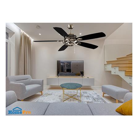 พัดลมไม่มีโคมไฟ WINFAVOUR HS-SP009 52 นิ้ว สีเงิน/ดำ_1