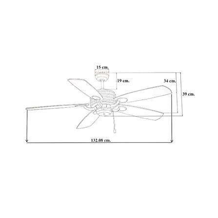 พัดลมไม่มีโคมไฟ WINFAVOUR HS-SP009 52 นิ้ว สีเงิน/ดำ_2