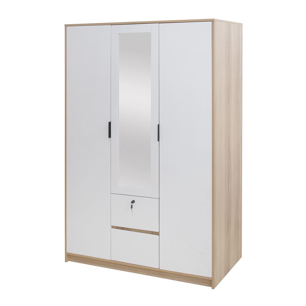 ตู้เสื้อผ้า 3 บานเปิด FURDINI GREATE 120 ซม. สีไวท์โอ๊ค/ขาว