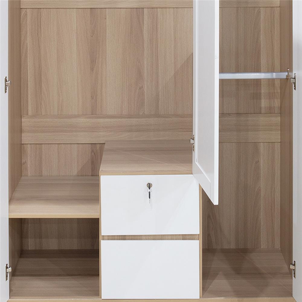 ตู้เสื้อผ้า 3 บานเปิด FURDINI GREATE 120 ซม. สีไวท์โอ๊ค/ขาว