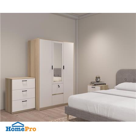 ตู้เสื้อผ้า 3 บานเปิด FURDINI GREATE 120 ซม. สีไวท์โอ๊ค/ขาว_6