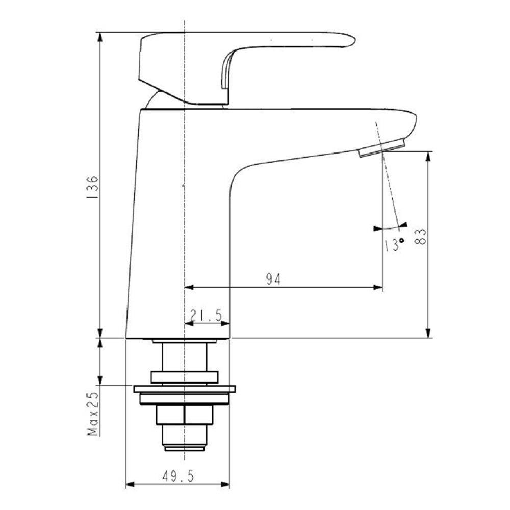 ก๊อกอ่างล้างหน้าผสม AMERICAN STANDARD A-1M01-100B สีเงิน
