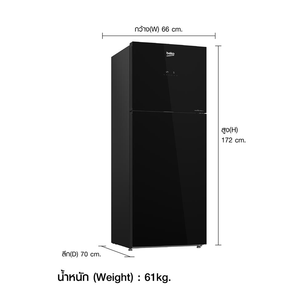 ตู้เย็น 2 ประตู BEKO RDNT401E40VZHFSGB 13.2 คิว กระจกดำ อินเวอร์เตอร์