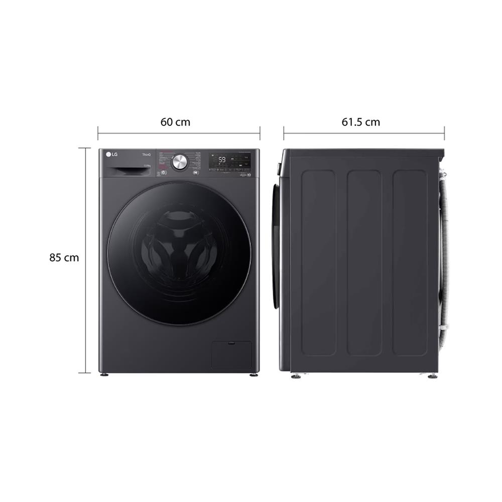 เครื่องซักอบผ้าฝาหน้า LG FV1413H4M 13/8 กก. 1400RPM อินเวอร์เตอร์ สีดำ