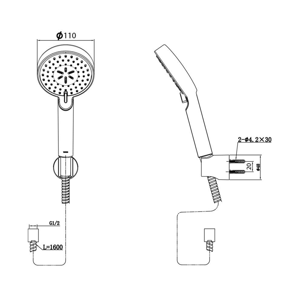 ชุดฝักบัวสายอ่อน 3 ระดับ TOTO TBW07009T สีขาว-โครม