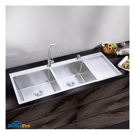 ซิงค์ฝัง 2 หลุม 1 ที่พัก PARNO AP-12050 สีเงิน_3