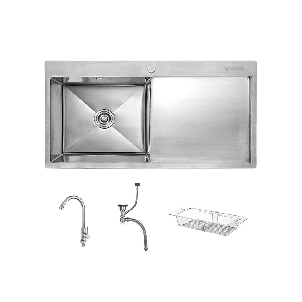 ซิงค์ฝัง 1 หลุม 1 ที่พัก PARNO AP-10050 สีเงิน