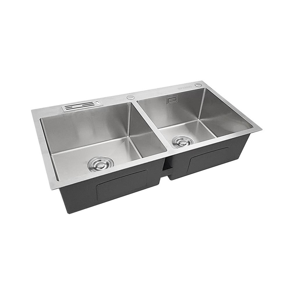 ซิงค์ฝัง 2 หลุม 2 หลุม PARNO AP-8848 สีเงิน