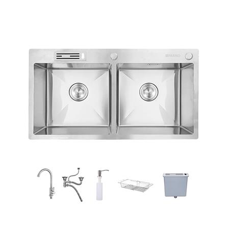 ซิงค์ฝัง 2 หลุม 2 หลุม PARNO AP-8848 สีเงิน