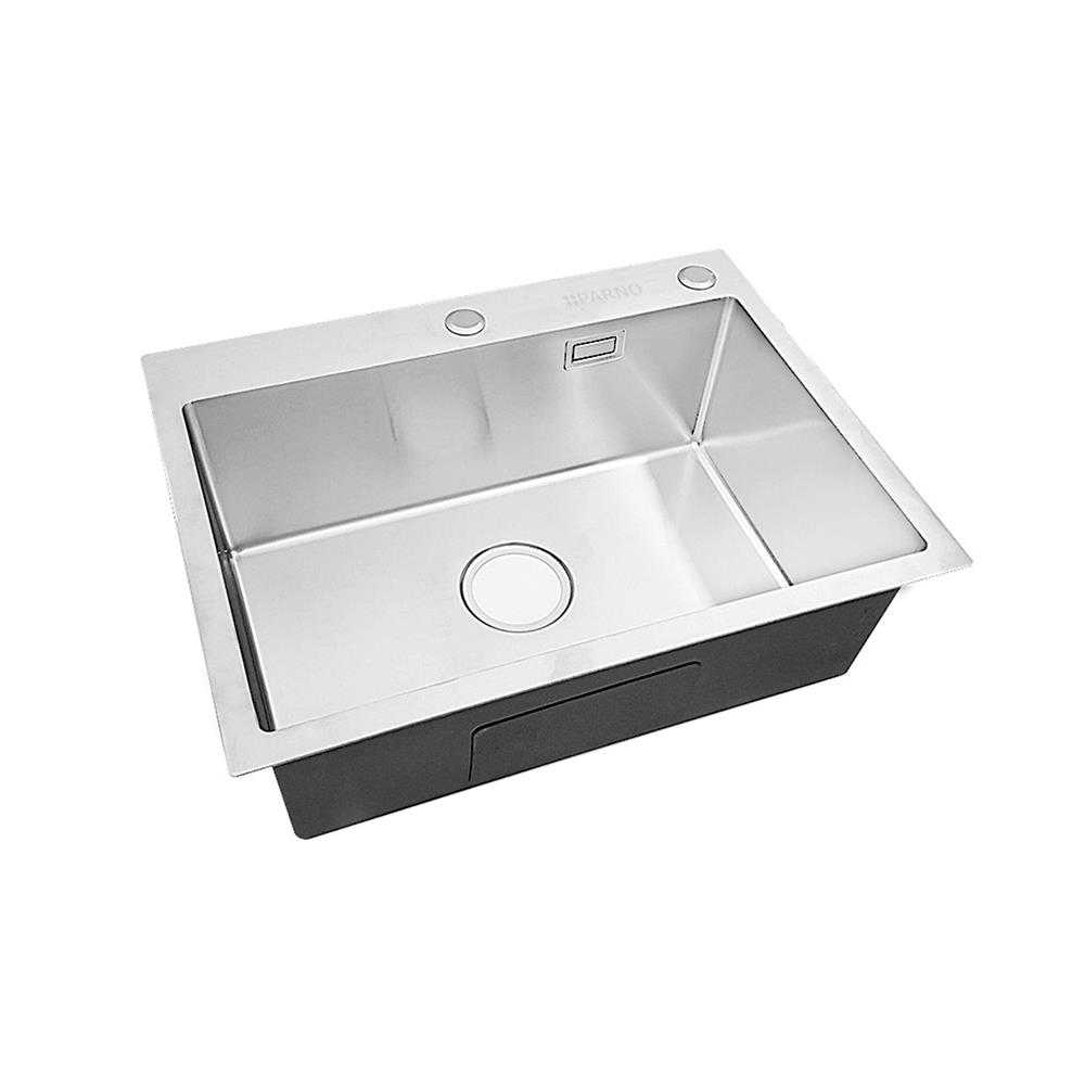 ซิงค์ฝังสแควร์ 1 หลุม PARNO AP-6045 สีเงิน