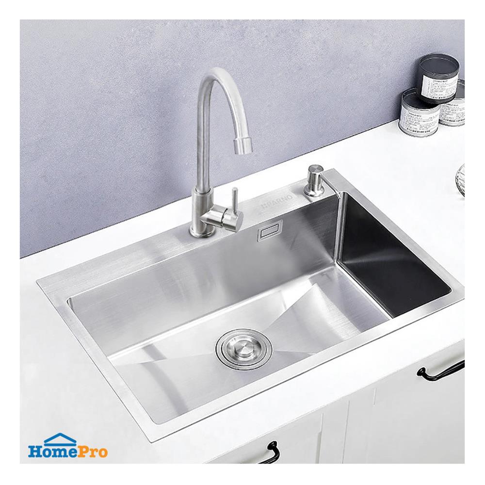 ซิงค์ฝังสแควร์ 1 หลุม PARNO AP-6045 สีเงิน