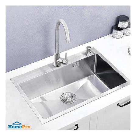 ซิงค์ฝังสแควร์ 1 หลุม PARNO AP-6045 สีเงิน_4