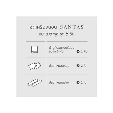 ชุดผ้าปูที่นอน 6 ฟุต 5 ชิ้น SANTAS GROVE GR_6