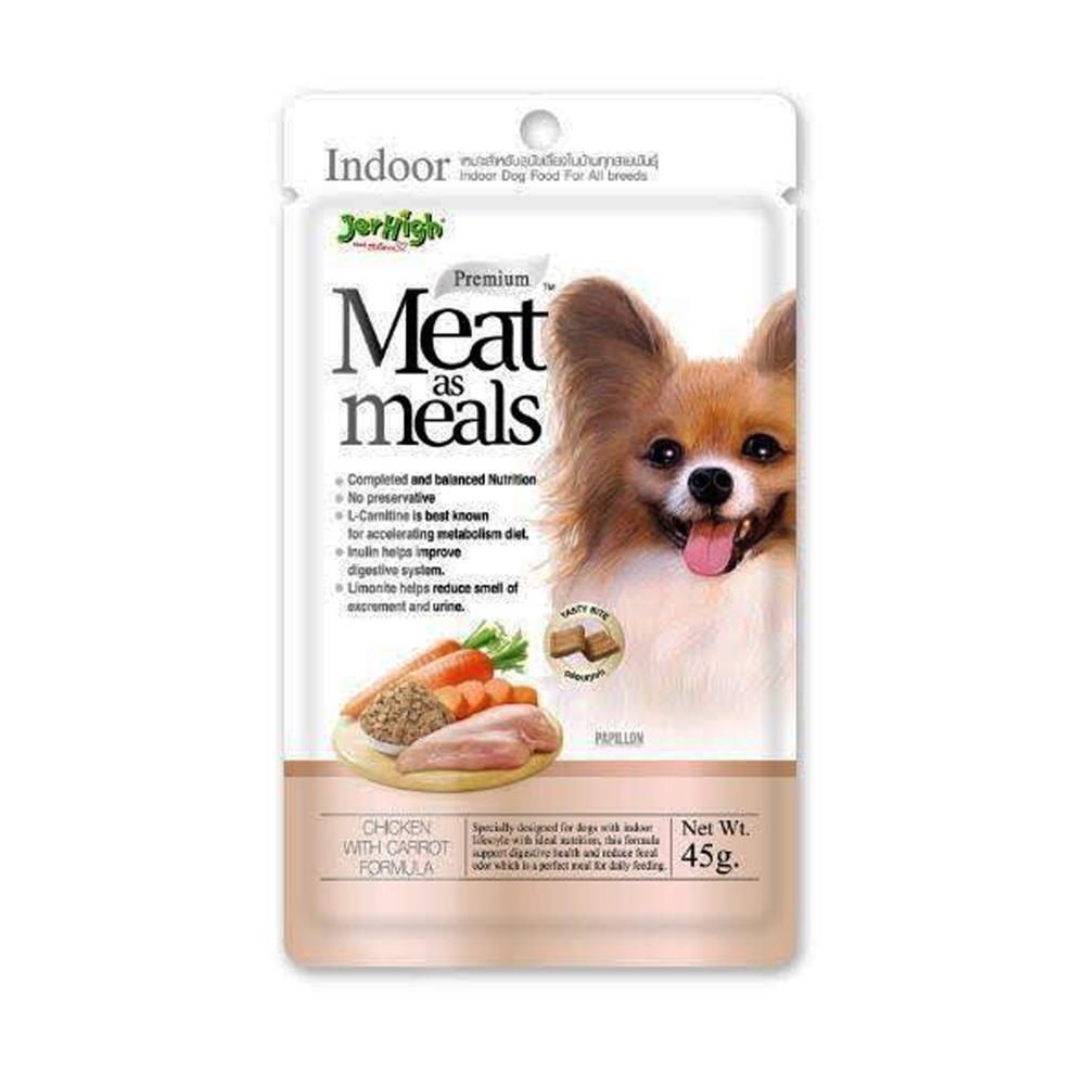 อาหารสุนัข JERHIGH MEAT AS MEALS CHICKEN AND CARROT 45 ก.