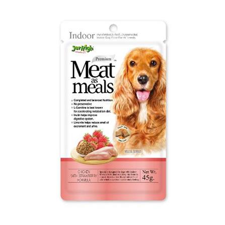 อาหารสุนัข JERHIGH MEAT AS MEALS CHICKEN AND STRAWBERRY 45 ก.