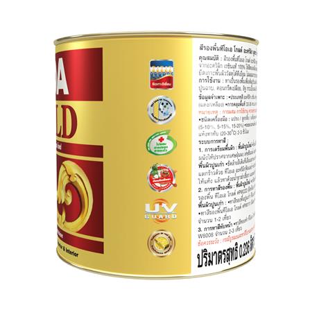 สีทองคำอะคริลิก สูตรน้ำ TOA GOLD GW919 สีทองสวิส 1/2 PT_2