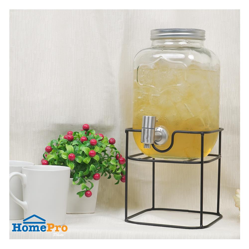 ขวดโหลแก้วมีก๊อก 4 ลิตร KECH IRON RACK