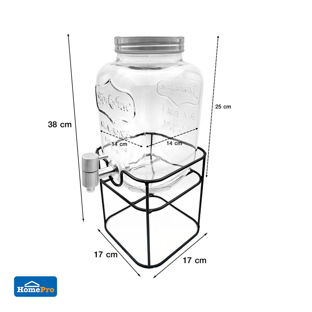 ขวดโหลแก้วมีก๊อก 4 ลิตร KECH IRON RACK