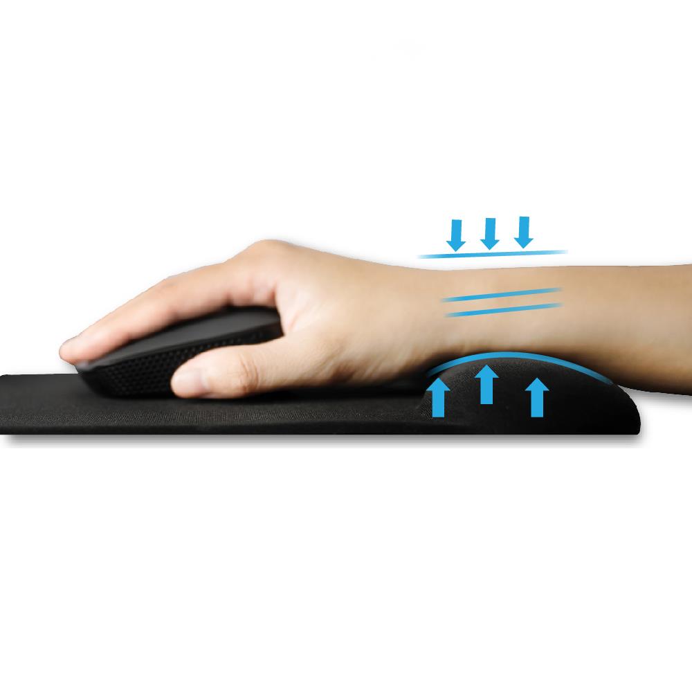 แผ่นรองเมาส์เพื่อสุขภาพพร้อมที่พักข้อมือ ERGOTREND สีดำ