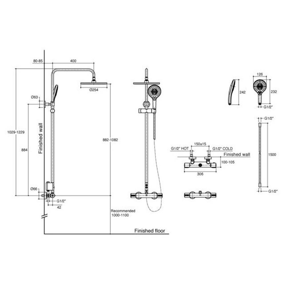ฝักบัว RAIN SHOWER KOHLER K-33099T-9-AF