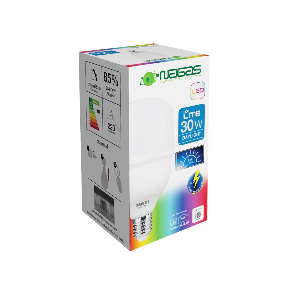 หลอด LED NAGAS ECO LITE 30 วัตต์ DAYLIGHT E27