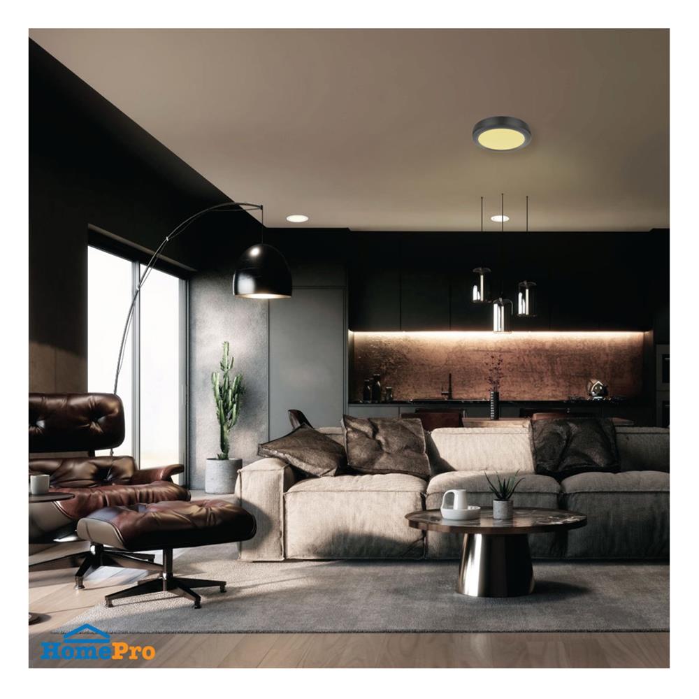 ดาวน์ไลท์ LED LAMPTAN CLICK&GO 9 นิ้ว 18 วัตต์ WARM WHITE สีดำ