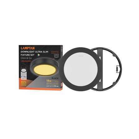 ดาวน์ไลท์ LED LAMPTAN CLICK&GO 9 นิ้ว 18 วัตต์ WARM WHITE สีดำ_5
