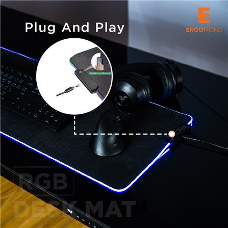 แผ่นรองเมาส์พร้อมไฟ RGB ERGOTREND สีดำ_4