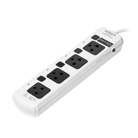 รางปลั๊กไฟ 4 ช่อง 4 สวิตซ์ ANITECH H7054 5 ม. สีขาว_1