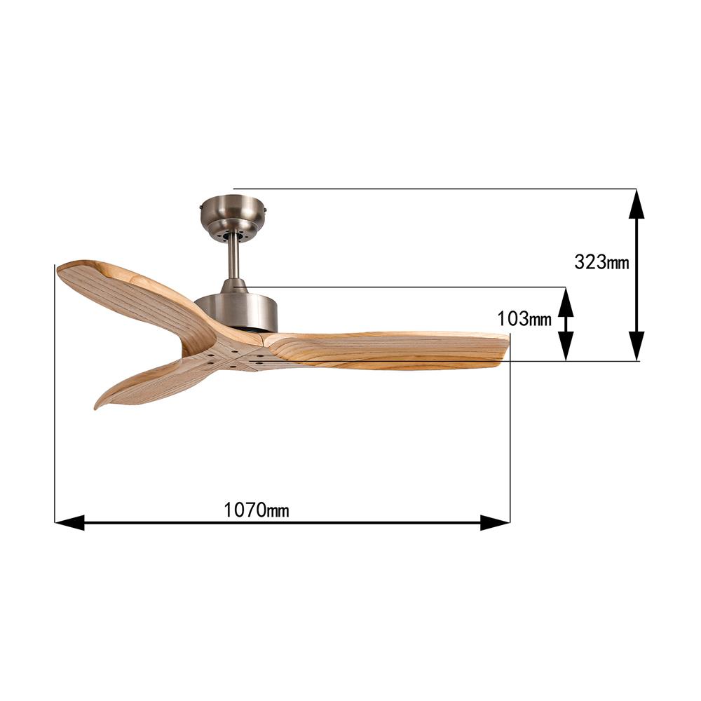 พัดลมไม่มีโคมไฟ CARINI CFD423001-2 42 นิ้ว สีเงิน/ลายไม้