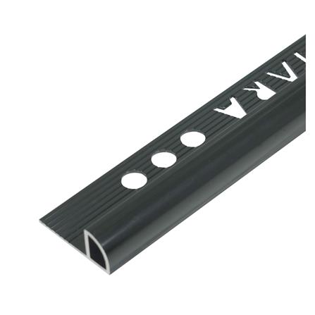 คิ้วอะลูมิเนียมแบบโค้ง TARA 12 มม. 2 ม. สีดำเงา