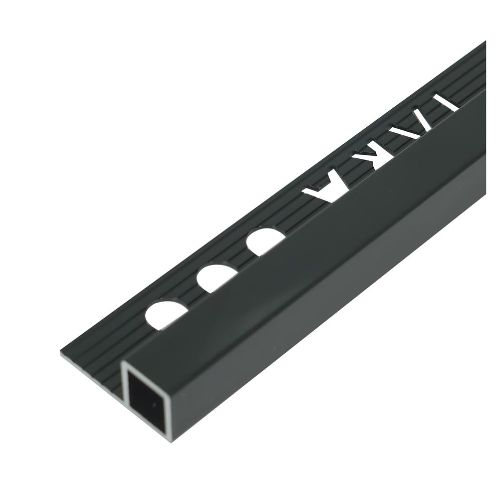 คิ้วอะลูมิเนียมแบบเหลี่ยม TARA 12 มม. 2 ม. สีดำเงา