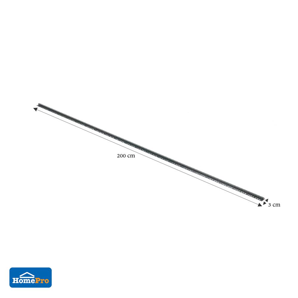 คิ้วอะลูมิเนียมแบบเหลี่ยม TARA 12 มม. 2 ม. สีดำเงา