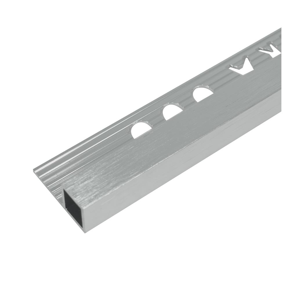 คิ้วอะลูมิเนียมแบบเหลี่ยม TARA 12 มม. 2 ม. ปัดลายเงิน