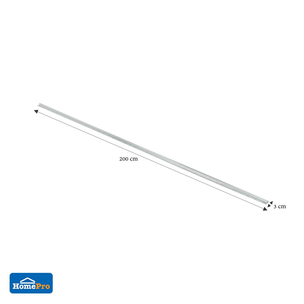 คิ้วอะลูมิเนียมแบบเหลี่ยม TARA 12 มม. 2 ม. ปัดลายเงิน