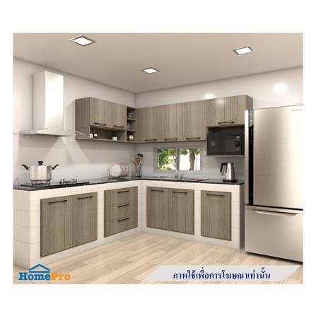 ตู้แขวนเดี่ยว มือจับดำ WPC PARAZZO ENZO 40X80 ซม. เอ็มไพร์โอ๊ก (เปิดซ้าย)_2