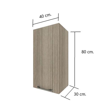 ตู้แขวนเดี่ยว มือจับดำ WPC PARAZZO ENZO 40X80 ซม. เอ็มไพร์โอ๊ก (เปิดซ้าย)_3